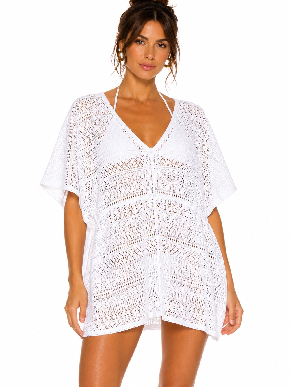 Tommy Bahama Short Crochet Tunic Cover Up White L/XL New With Tags
